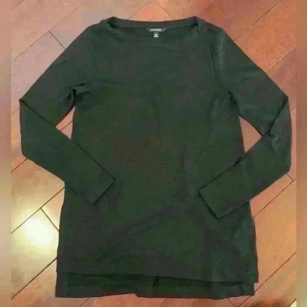 Banana Republic Women’s Knit Top Lightweight Sweater Side Slit Black Size XS